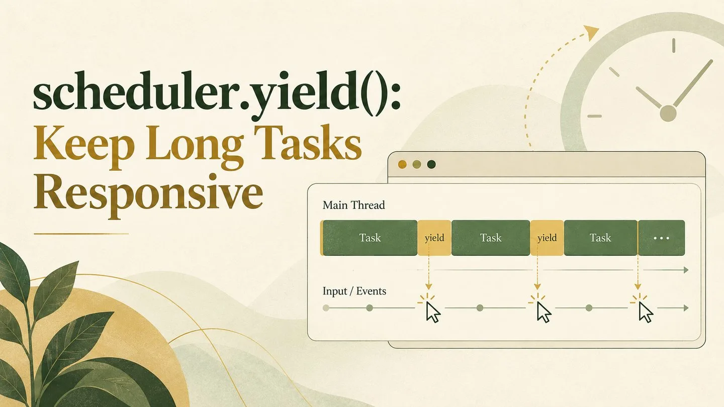 scheduler.yield(): Keep Long Tasks Responsive